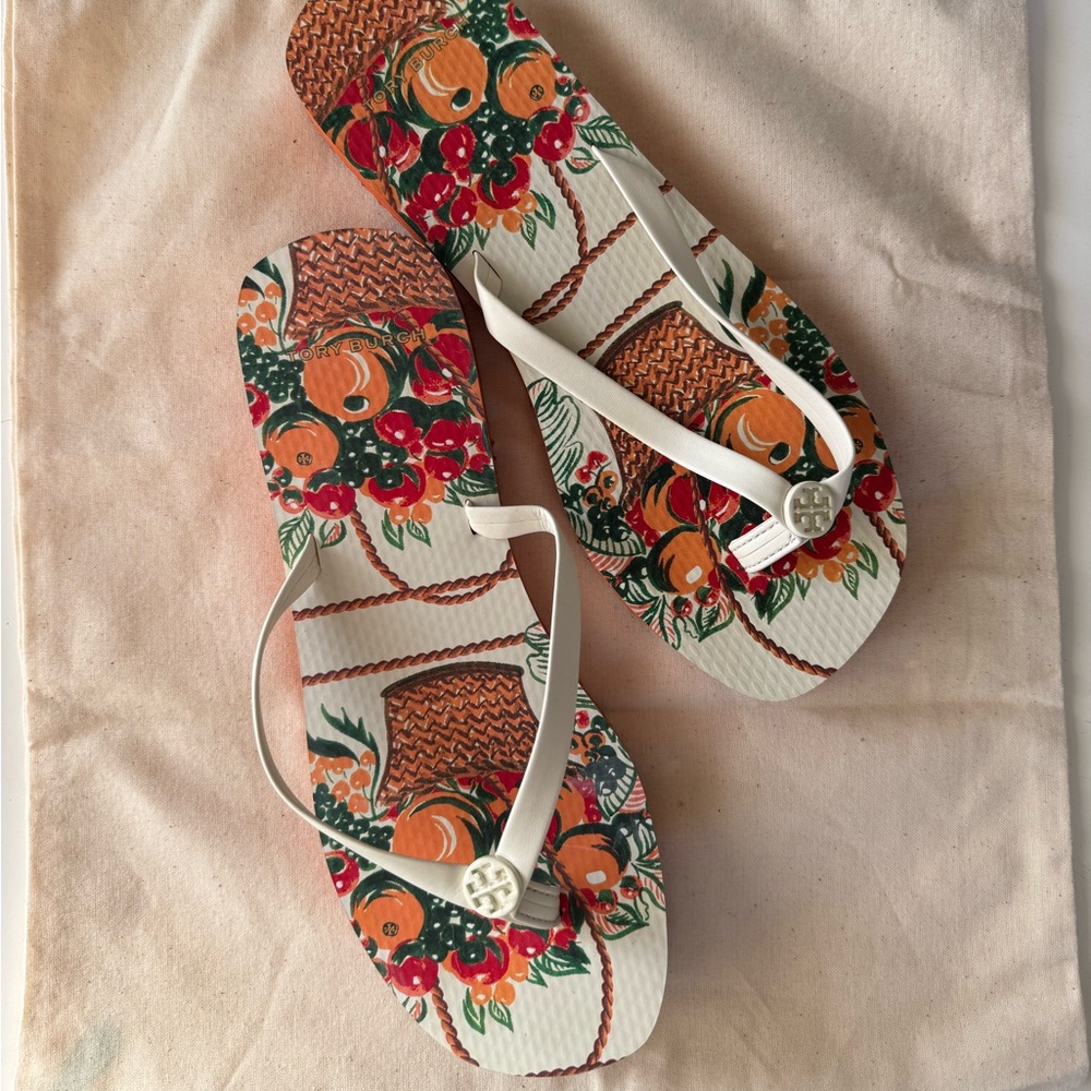 Tory Burch fruit basket flip flops